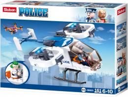 SLUBAN Police Helikoptra a dron 161 dlk + 2 figurky STAVEBNICE