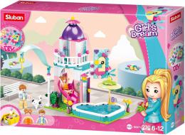 SLUBAN Girls Dream Domek se skluzavkou 230 dlk + 2 figurky STAVEBNICE