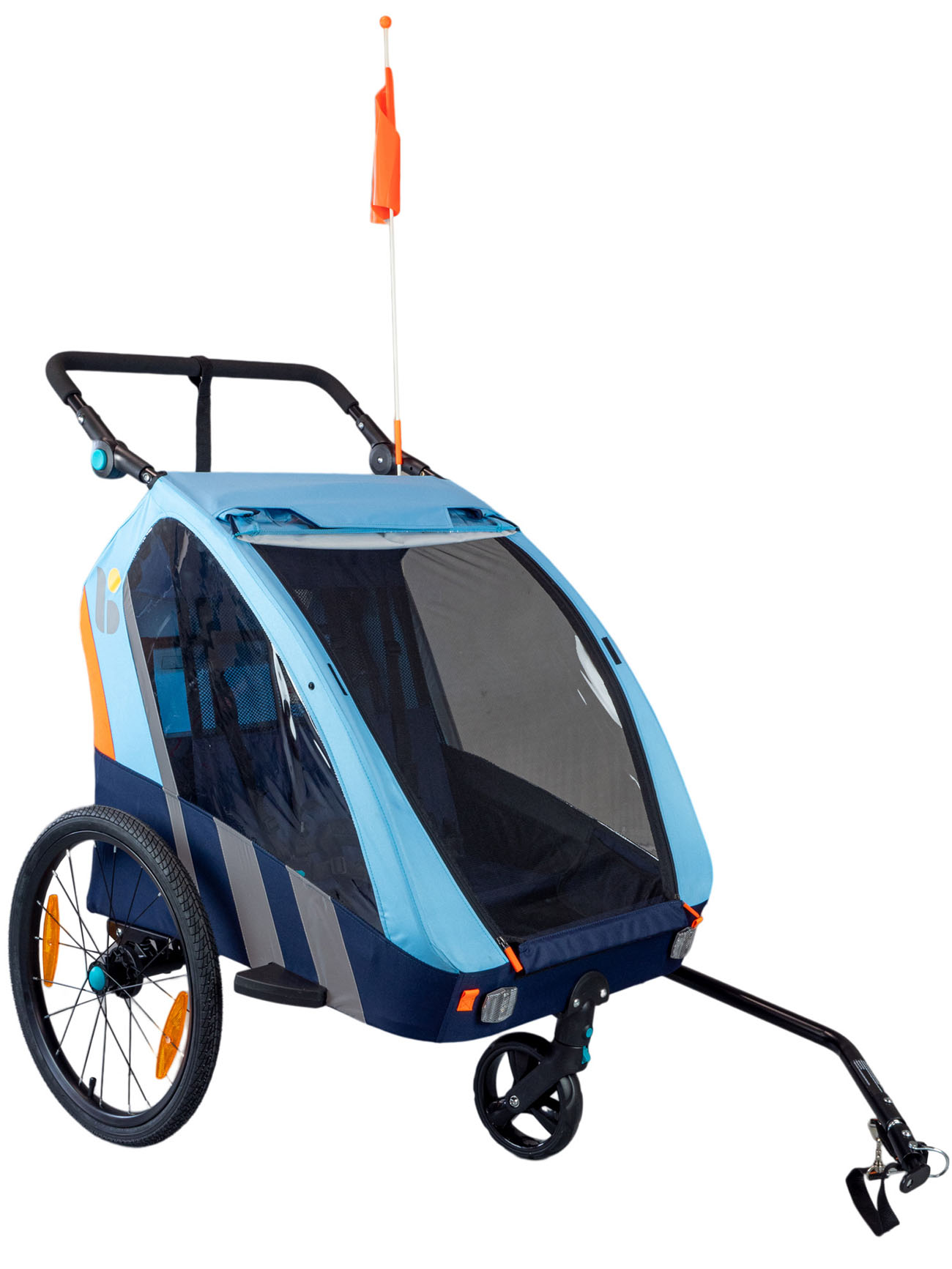 Bellelli - Trailblazer dětský kombinovaný vozík za kolo kočárek pro 2 děti