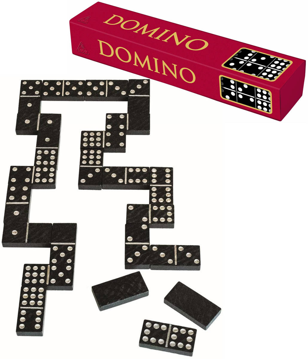 DETOA DŘEVO Hra Domino klasik 55 kamenů v krabičce *DŘEVĚNÉ HRAČKY*