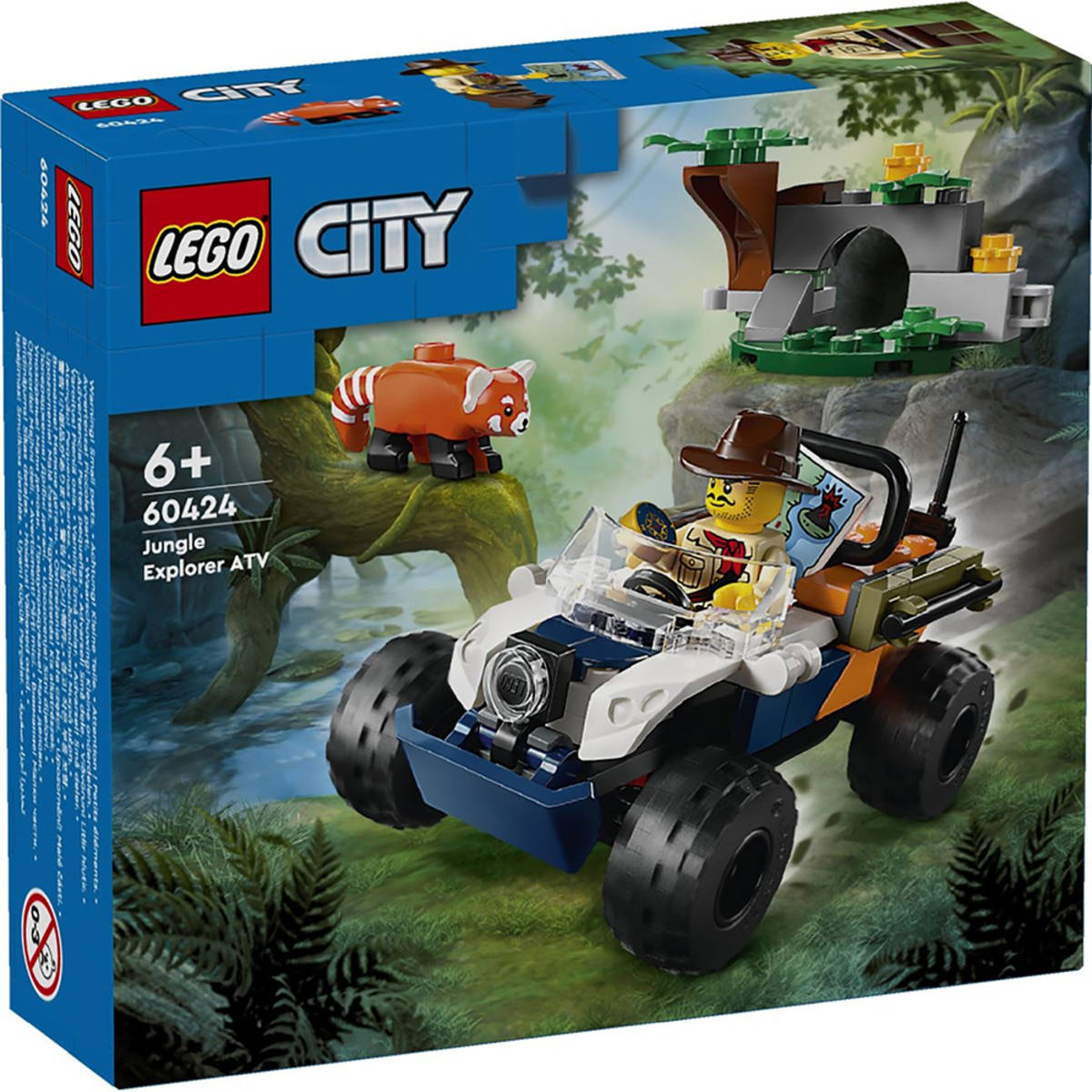 LEGO CITY Čtyřkolka na průzkum džungle Mise panda červená 60424 STAVEBNICE