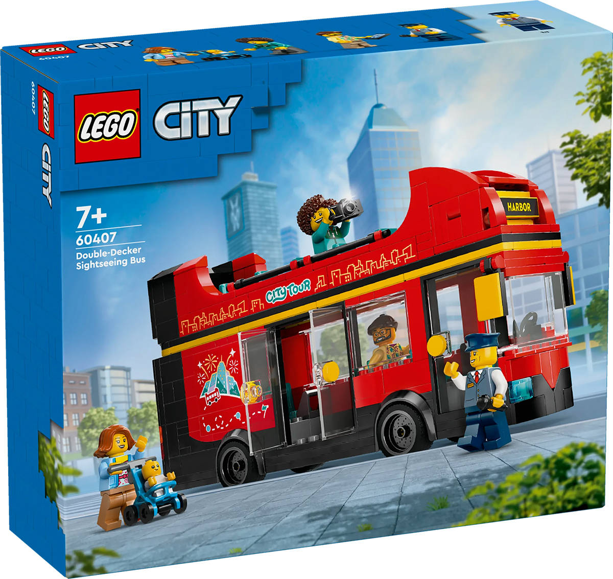 LEGO CITY Červený dvoupodlažní vyhlídkový autobus 60407 STAVEBNICE