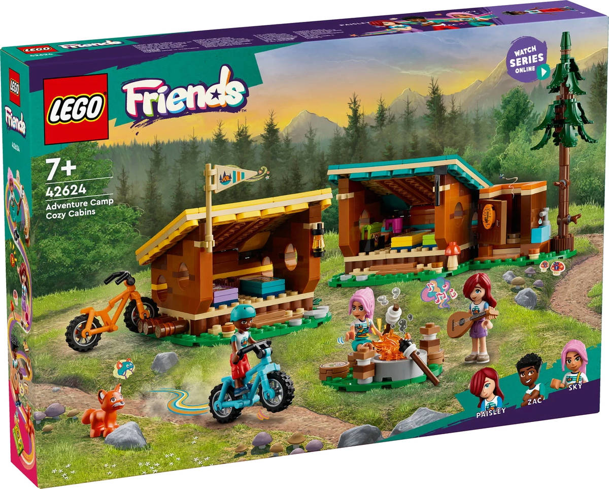 Fotografie LEGO FRIENDS Útulné chatky na dobrodružném táboře 42624 STAVEBNICE