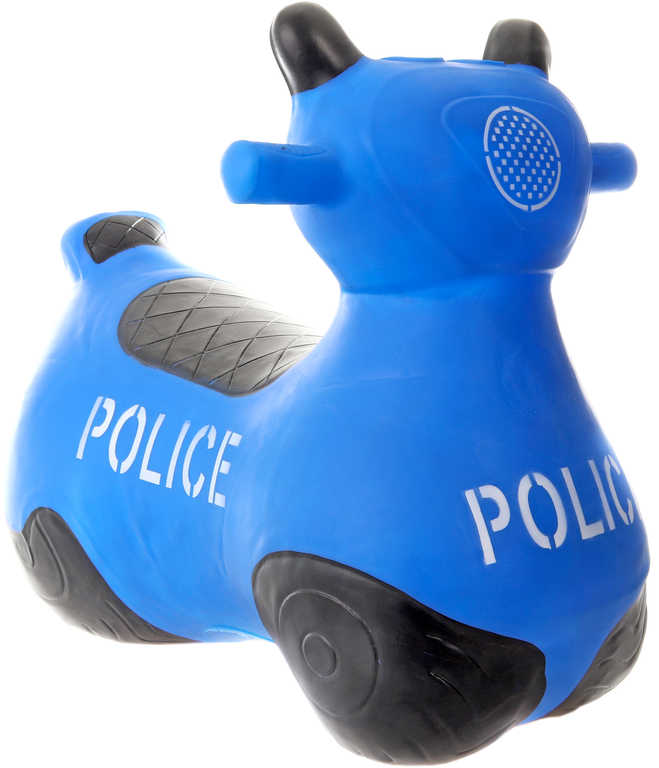 Fotografie Baby hopsadlo gumové Motorka policejní modré set skákadlo s pumpičkou
