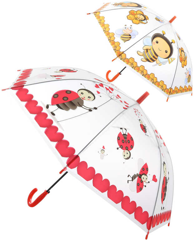 Fotografie Deštník dětský holčičí průhledný Zvířátka vystřelovací různé druhy A46:227226