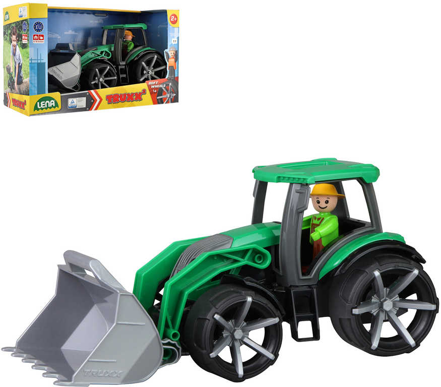 Fotografie Auto Truxx 2 traktor se lžící plast 32cm s figurkou v krabici 37x22x16cm 24m+