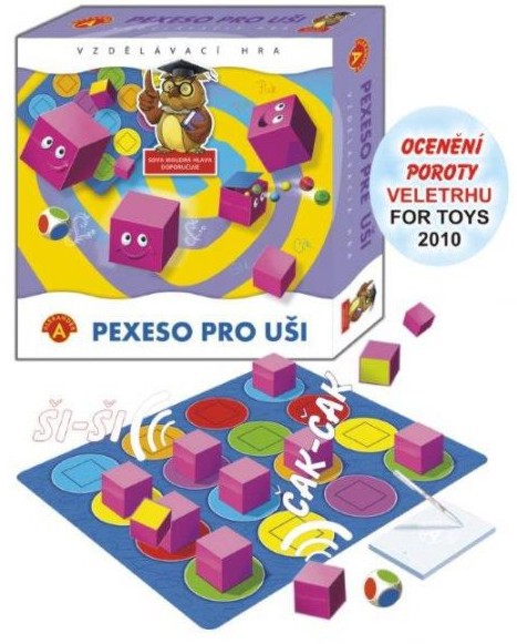 Fotografie Pexeso pro uši společenská hra v krabici 24,5x25,5x6cm